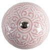 Clayre & Eef 65302 Дверная ручка керамическая розовая с цветочным узором Ø 4x3/6 см