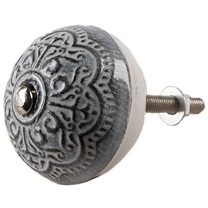 Clayre & Eef 65303 Дверна ручка Vintage Silver Ø 4x3/6 см Набір з 4 штук