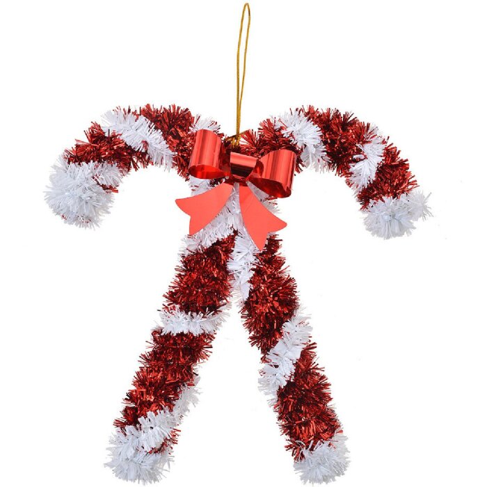 Clayre & Eef 65482 Украшение подвесное Candy Canes красно-белое 16x2x17 см
