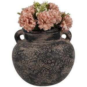 Clayre & Eef 6CE1706 Декоративный цветочный горшок серый Ø 16x14 см