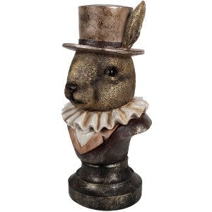 Clayre & Eef 6PR4140 Декоративний кролик 19x16x35 см антична бронза