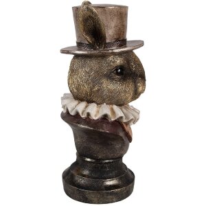 Clayre & Eef 6PR4140 Декоративний кролик 19x16x35 см антична бронза