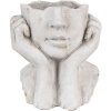 Clayre & Eef 6TE0498L Цветочный горшок Лицо 20x17x22 см серый