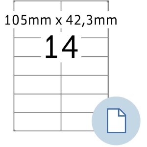 HERMA 8414 Етикетки для аркушів А4 папір білий 105x42,3...