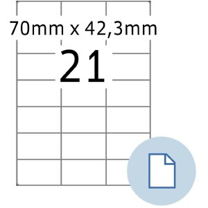 HERMA 8421 Етикетки для аркушів А4 папір білий 70x42,3 мм...