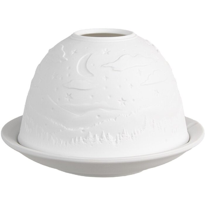 Clayre & Eef 6CE1815 Держатель для чайных ламп белый Ø 12x8 см фарфор стиль кантри