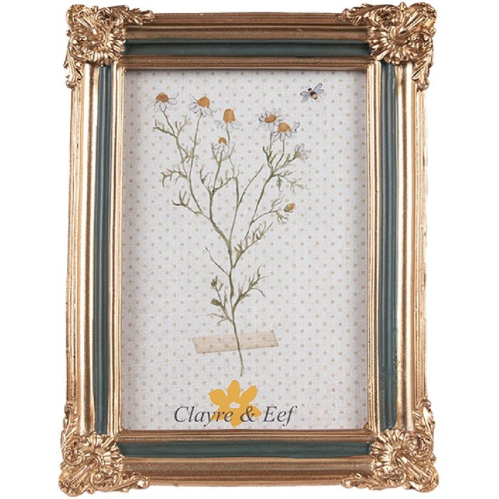 Clayre & Eef 2F1148 Фоторамка Золото Зеленый 13x2x18 см 10x15 см