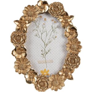 Фоторамка Clayre & Eef 2F1156 Золота овальна 10x15 см