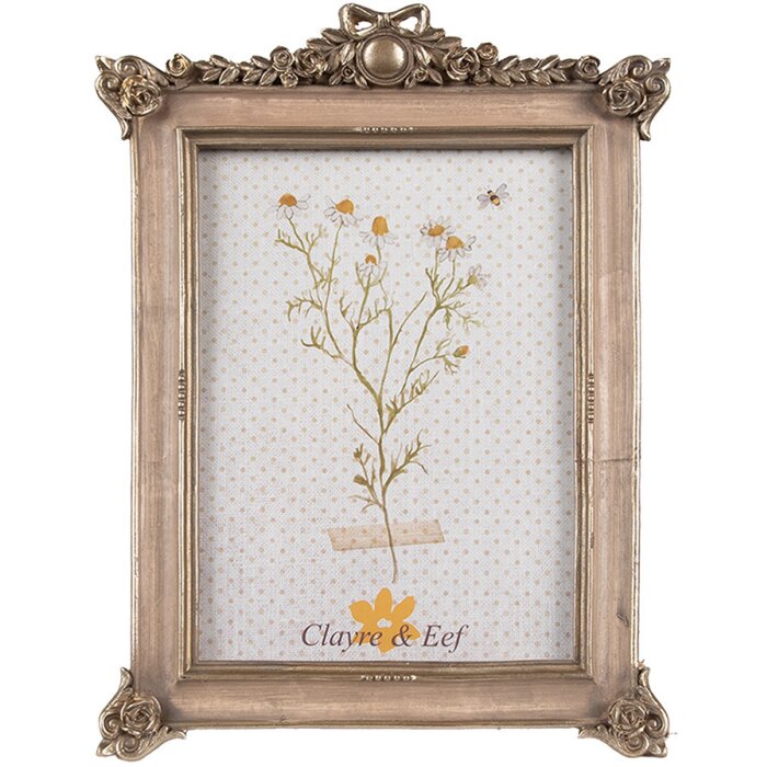 Clayre & Eef 2F1112 Фоторамка золотого цвета 18x2x24 см 13x18 см Романтика