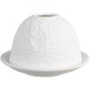 Clayre & Eef 6CE1808 Подставка для чайных ламп с изображением кошки Ø 12x8 см Белая