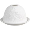 Clayre & Eef 6CE1809 Держатель для чайных ламп Фарфоровый кот Ø 12x8 см Белый