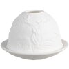 Clayre & Eef 6CE1812 Держатель для чайных ламп Ø 12x8 см белый фарфор дизайн оленя