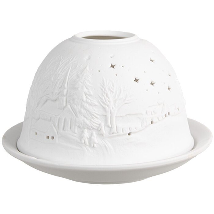 Clayre & Eef 6CE1814 Держатель для чайных ламп Звезды Ø 12x8 см белый