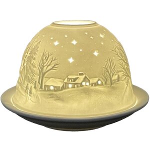 Clayre & Eef 6CE1814 Держатель для чайных ламп Звезды Ø 12x8 см белый