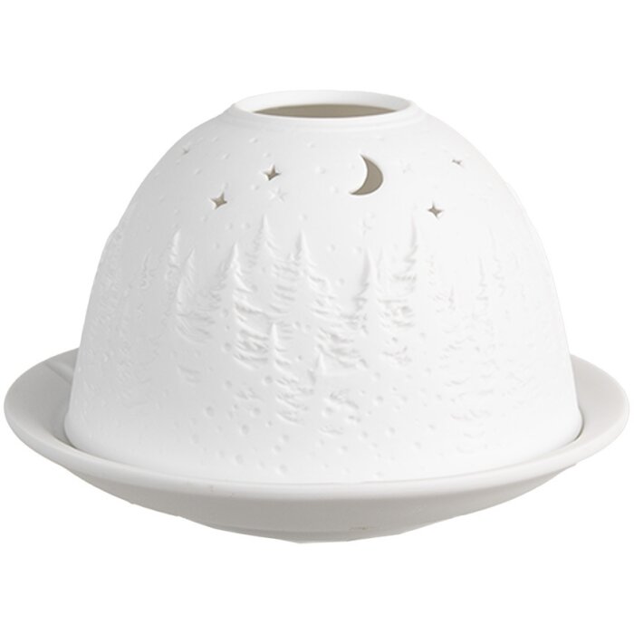 Clayre & Eef 6CE1817 Держатель для чайных ламп Ø 12x8 см Дерево белое