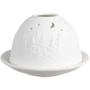 Clayre & Eef 6CE1817 Держатель для чайных ламп Ø 12x8 см Дерево белое