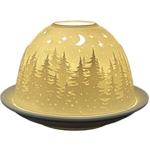 Clayre & Eef 6CE1817 Держатель для чайных ламп Ø 12x8 см Дерево белое