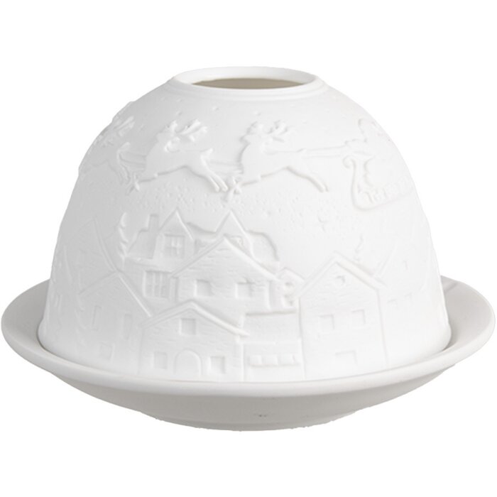Підставка під чайник Clayre & Eef 6CE1820 Фарфоровий білий Ø 12x8 см Різдво