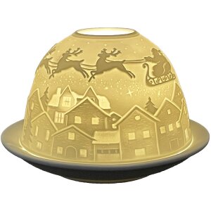 Підставка під чайник Clayre & Eef 6CE1820 Фарфоровий білий Ø 12x8 см Різдво