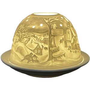 Clayre & Eef 6CE1823 Держатель для чайных ламп Winter Ø 12x8 см белый