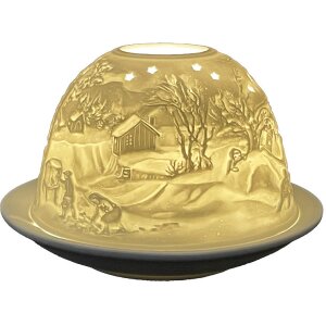 Clayre & Eef 6CE1823 Держатель для чайных ламп Winter Ø 12x8 см белый
