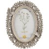 Clayre & Eef 2F1114 Фоторамка серебряного цвета овальная 16x2x21 см 10x15 см
