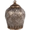 Clayre & Eef 6GL4584 Светодиодный фонарь Ø 13x18 см Коричневое стекло Декор