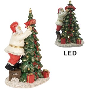 Clayre & Eef 6PR4179 Дед Мороз с елкой LED 15x10x22 см