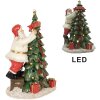 Clayre & Eef 6PR4179 Дед Мороз с елкой LED 15x10x22 см