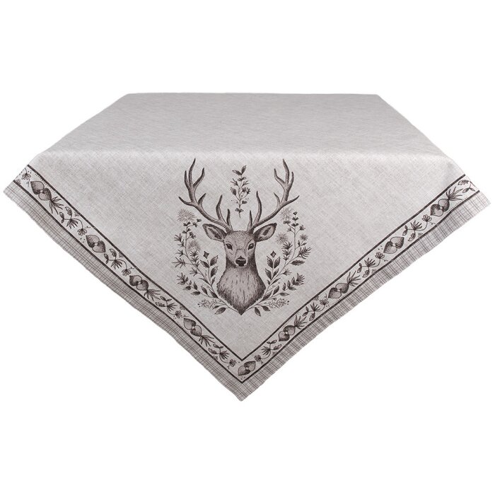 Clayre & Eef GTW01 Скатерть с оленьим мотивом 100x100 см