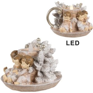 Clayre & Eef 6PR4164 Підсвічник Angel LED 14x13x10 см
