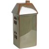 Clayre & Eef 6CE1797 Украшение Дом светодиодный зеленый фарфор 7x6x15 см