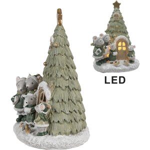 Clayre & Eef 6PR4190 Украшение Мышиная семья LED...