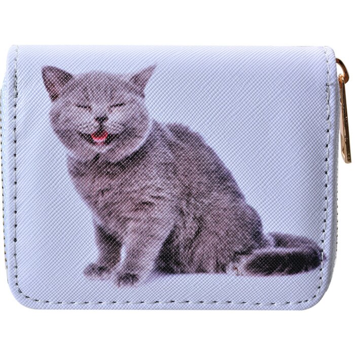 Juleeze JZWA0227 Гаманець 11x9 см біло-сірий PU гаманець з котом