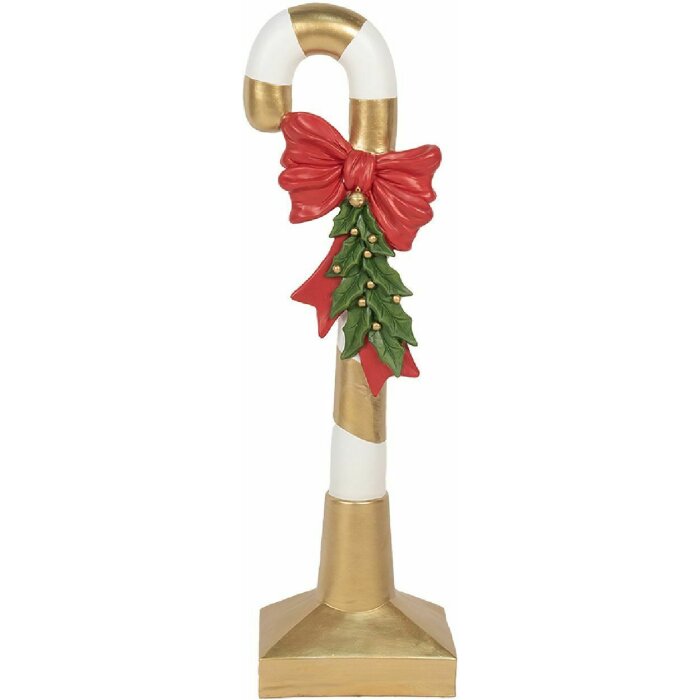 Clayre & Eef 5PR0141 Украшение Candy Cane Gold White 25x18x83 см Полирезин