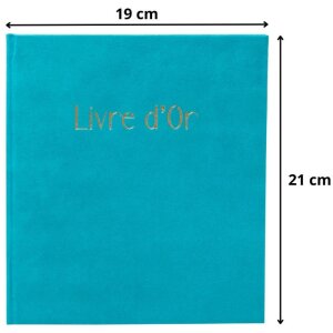 Exacompta 389E Гостевая книга 140 страниц золотой край Skandi бирюзовый 21x19 см