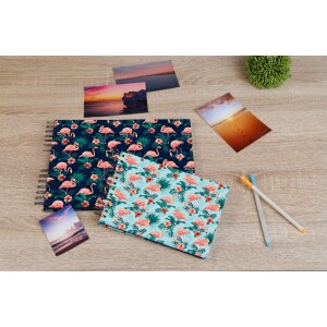 Exacompta 16703E Фотоальбом на спирали FLAMINGO 23x16 см 50 страниц белый полуночный синий