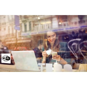 Табличка Exacompta Wifi ПВХ 10x10 см