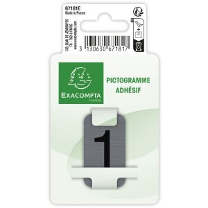 Exacompta 67181E Інформаційна етикетка самоклеюча № 1 2,5х4,4 см сіра
