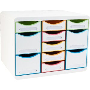 Exacompta STORE BOX MULTI ящик 11 открытых ящиков белый/арлекин