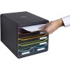 Комод Exacompta BIG BOX MAXI 6 відкритих шухляд чорний Офісний чорний