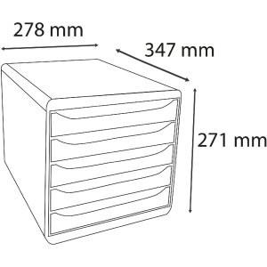 Exacompta 309606D Комод Big Box 5 шухляд Scandi кольори в асортименті