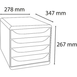 Exacompta 31034D Комод Big Box 4 шухляди Skandi тихоокеанський синій А4+