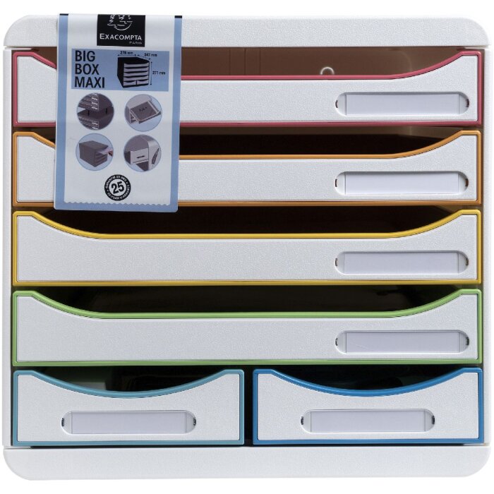 Комод Exacompta BIG BOX MAXI White Harlequin 6 шухляд для А4 та А4+