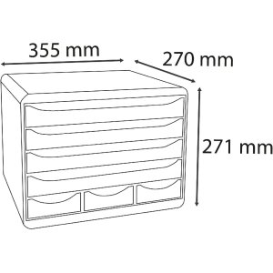 Тумба Exacompta 307714D STOREBOX 7 открытых ящиков черный глянцевый