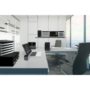 Тумба Exacompta 307714D STOREBOX 7 открытых ящиков черный глянцевый