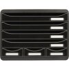 Тумба Exacompta 307714D STOREBOX 7 открытых ящиков черный глянцевый