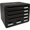 Тумба Exacompta 307714D STOREBOX 7 открытых ящиков черный глянцевый