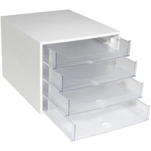 Комод Exacompta 228323D ECOBOX з 4 висувними шухлядами кришталевий