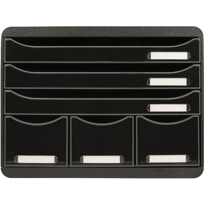 Тумба Exacompta STOREBOX 6 открытых ящиков Черный глянцевый